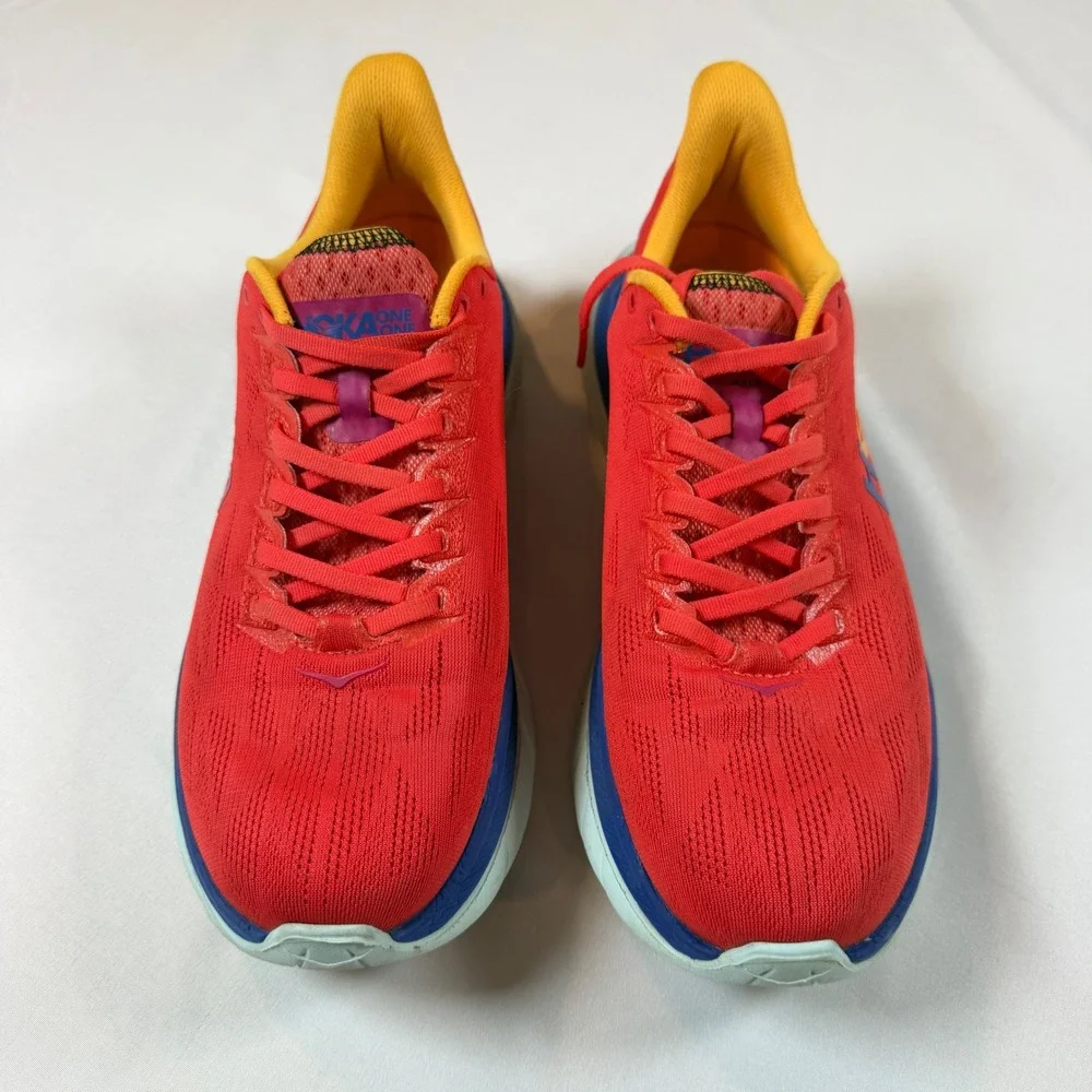 Hoka One One Women's Mach 4 1113529 FBLN Red Blue Running Shoes Sneakers Size 11
